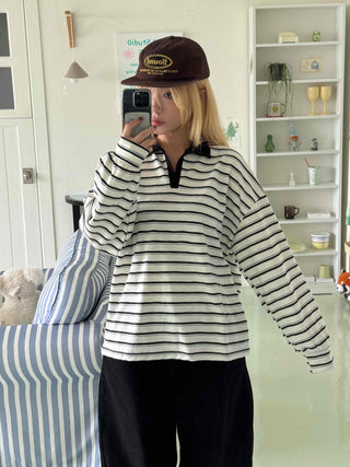 Steady Stripe Loose Fit Long Sleeve T-shirt