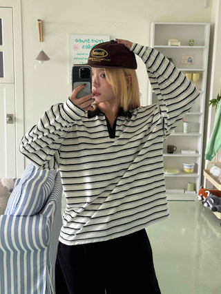 Steady Stripe Loose Fit Long Sleeve T-shirt