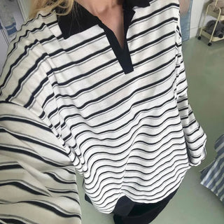 Steady Stripe Loose Fit Long Sleeve T-shirt