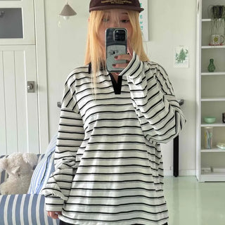 Steady Stripe Loose Fit Long Sleeve T-shirt