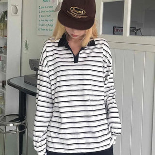 Steady Stripe Loose Fit Long Sleeve T-shirt