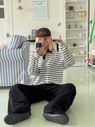 Steady Stripe Loose Fit Long Sleeve T-shirt