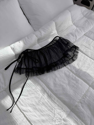Vintage Lace Two-way Frill Mini Skirt