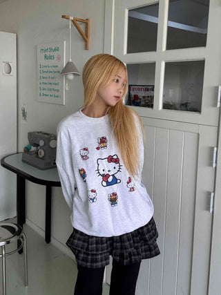 Bubble Layered Check Pumpkin Mini Skirt