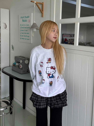 Bubble Layered Check Pumpkin Mini Skirt