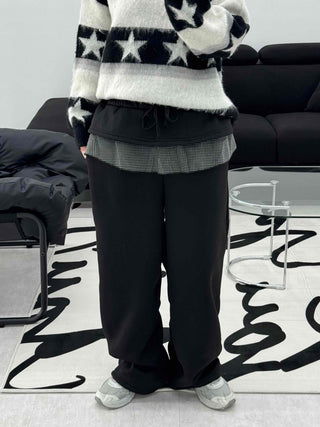 Wool Blend Oversized Daily Wide Pants