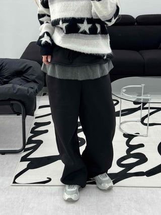 Wool Blend Oversized Daily Wide Pants