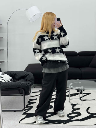 Wool Blend Oversized Daily Wide Pants