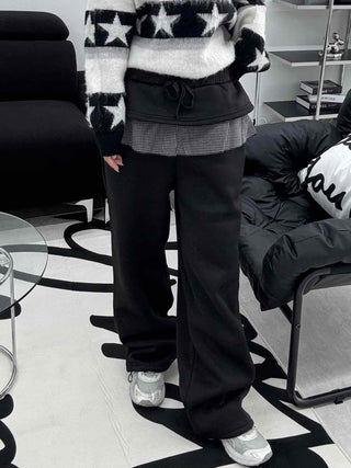 Wool Blend Oversized Daily Wide Pants