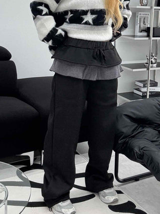Wool Blend Oversized Daily Wide Pants