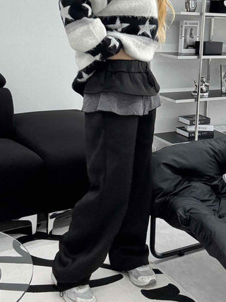 Wool Blend Oversized Daily Wide Pants
