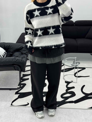 Wool Blend Oversized Daily Wide Pants
