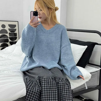 Chic Check Pattern Pleated Knit Dress