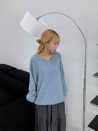 Chic Check Pattern Pleated Knit Dress