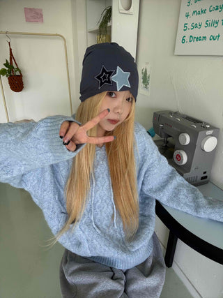 Cable Knit Loose Fit Zip-Up Hoodie