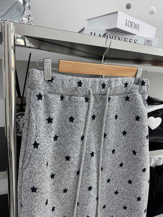 Star Pattern Knit A-Line Maxi Skirt
