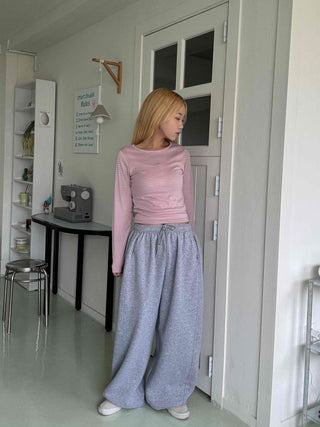 Daily Stretchy Striped Slim Fit Round Long Sleeve Tee