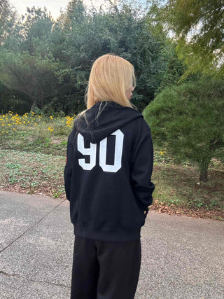Racing Flight Numbering Wappen Oversized Zip-Up Hoodie