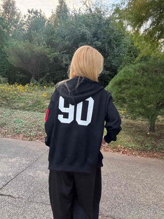 Racing Flight Numbering Wappen Oversized Zip-Up Hoodie