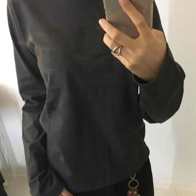Daily Cotton Round Neck Basic Long Sleeve T-shirt