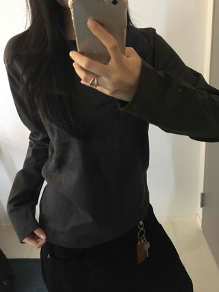 Daily Cotton Round Neck Basic Long Sleeve T-shirt