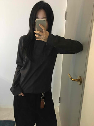 Daily Cotton Round Neck Basic Long Sleeve T-shirt