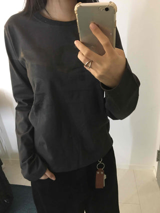 Daily Cotton Round Neck Basic Long Sleeve T-shirt
