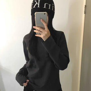 Daily Cotton Round Neck Basic Long Sleeve T-shirt