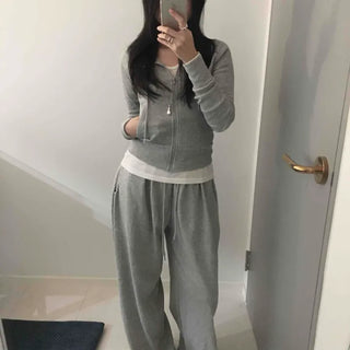 Daily Simple Slim Fit Rib Knit Zip-up