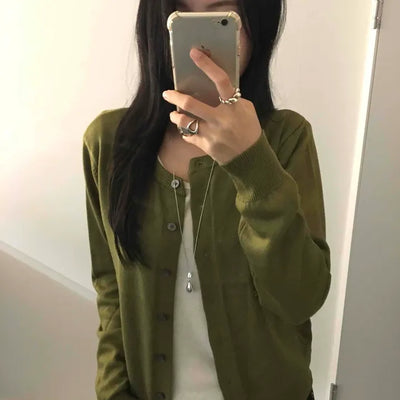 Soft Snap Button Loose Fit Cable Knit Cardigan