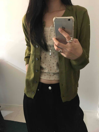 Soft Snap Button Loose Fit Cable Knit Cardigan