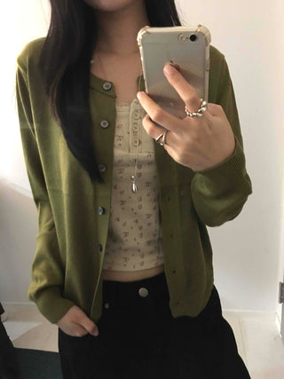 Soft Snap Button Loose Fit Cable Knit Cardigan