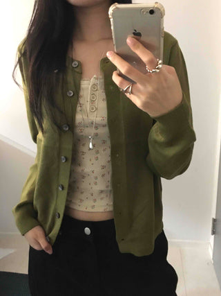 Soft Snap Button Loose Fit Cable Knit Cardigan