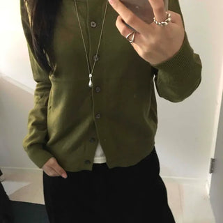 Soft Snap Button Loose Fit Cable Knit Cardigan