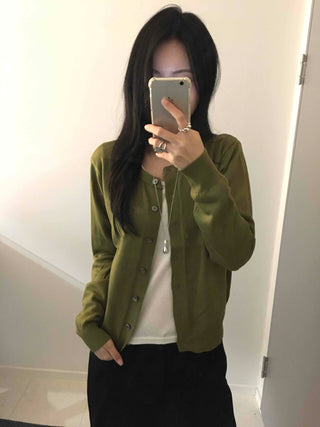 Soft Snap Button Loose Fit Cable Knit Cardigan