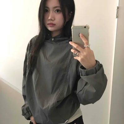 Oversized Unique See-through Layered Hoodie