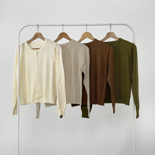 Kama Basic Long Sleeve Cardigan