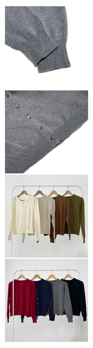 Kama Basic Long Sleeve Cardigan
