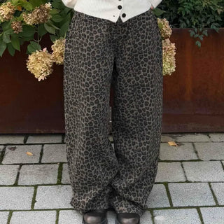 Grayish Animal Balloon Loose Fit Cotton Pants
