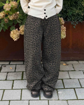 Grayish Animal Balloon Loose Fit Cotton Pants