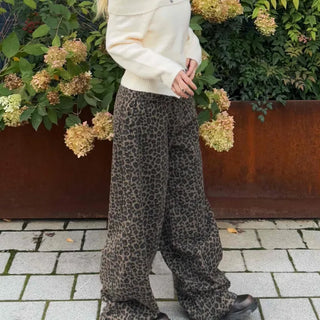 Grayish Animal Balloon Loose Fit Cotton Pants