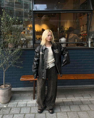 Grayish Animal Balloon Loose Fit Cotton Pants