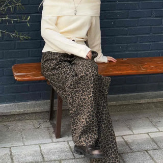 Grayish Animal Balloon Loose Fit Cotton Pants