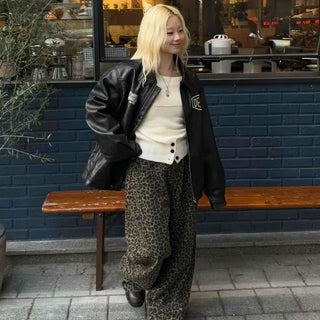 Grayish Animal Balloon Loose Fit Cotton Pants