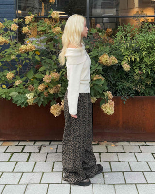 Grayish Animal Balloon Loose Fit Cotton Pants