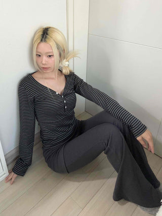 Side Wrap String Bootcut Skirt Layered Pants
