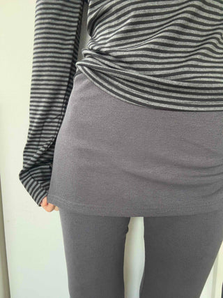 Side Wrap String Bootcut Skirt Layered Pants