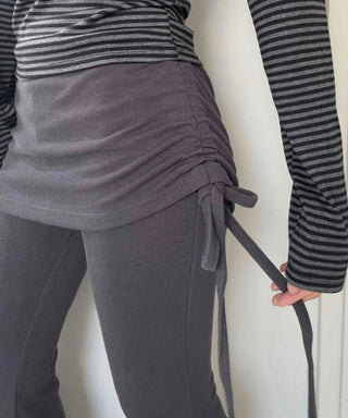 Side Wrap String Bootcut Skirt Layered Pants