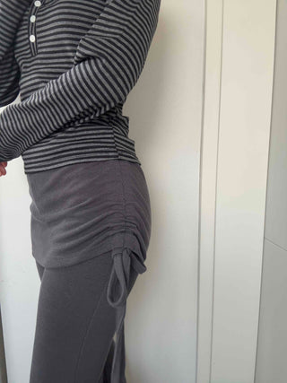Side Wrap String Bootcut Skirt Layered Pants