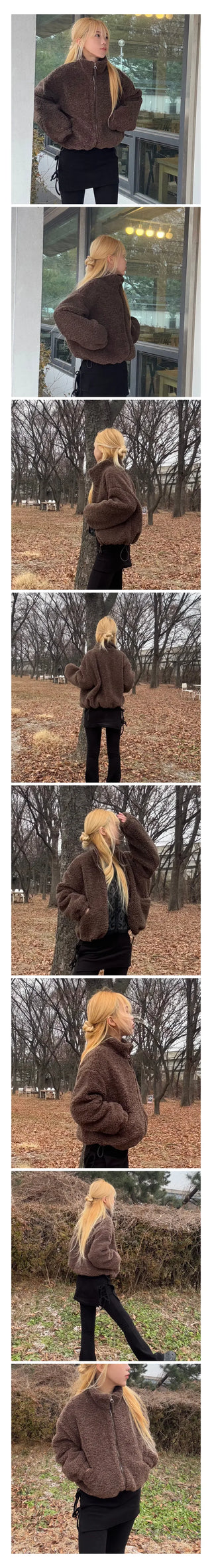 Rok Fluffy Fur Zip-Up Jumper